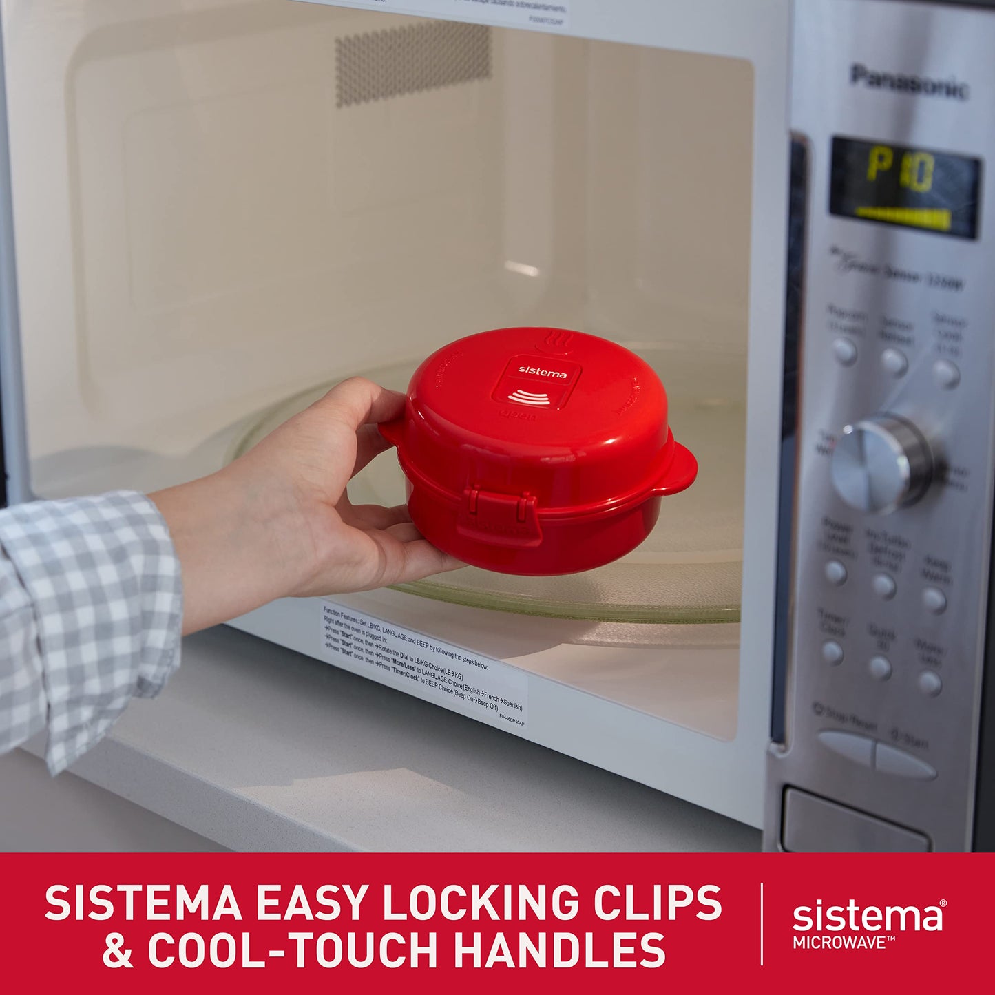 Sistema Easy Eggs Microwave Egg Cooker 270 ml Egg Poacher with Steam Release Vent BPA-Free Red 1 Count