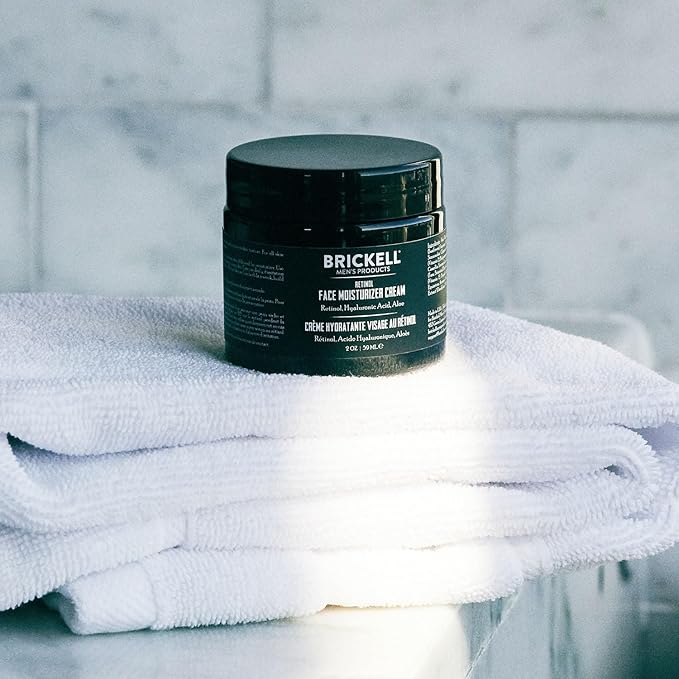 Brickell Men's Retinol Face Moisturizer Cream For Men, Natural & Organic, Anti-Wrinkle Face Night Cream with Retinol & Hyaluronic Acid To Reduce Fine Lines and Even Skin Tone, Fragrance-Free, 2 Ounce