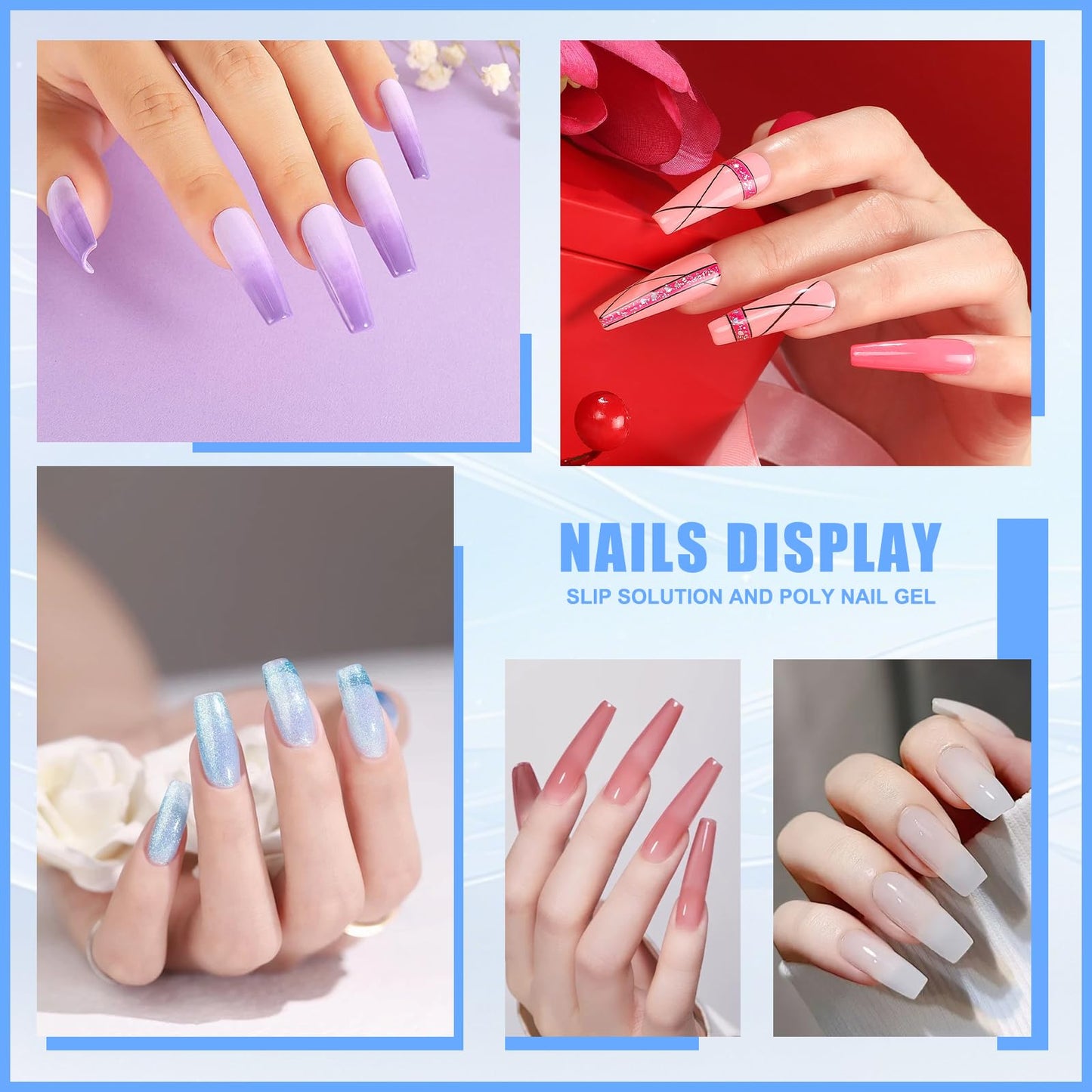 Poly Gel Slip Solution Kit - 5oz Slip Solution for Nail Extensions with 120pcs Dual Forms, Nail Clips, Dual-Ended Brush & Crystal Cup - Beginner-Friendly DIY Nail Art Set for Women at Home