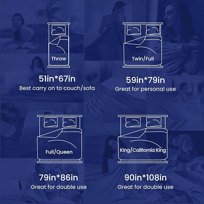 Elegear Revolutionary Cooling Blanket Queen, Absorbs Heat to Keep Body Cool for Night Sweats, Double Sided Arc-Chill3.0 Cool Fiber Q-Max>0.5, Lightweight Summer Cold Blankets Sleeping 79" x 86"