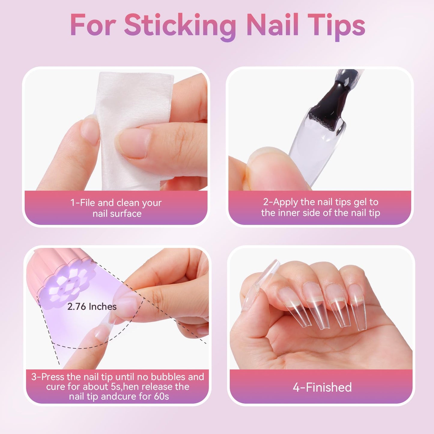Makartt UV LED Nail Lamp - Gooseneck 58mW/cm² Flash Cure Lamp Rechargeable UV Light for Gel Nails with 4 Times & Auto Sensor USB Cordless Fast Curing Nail Art Design for Salon Home DIY (Pink)