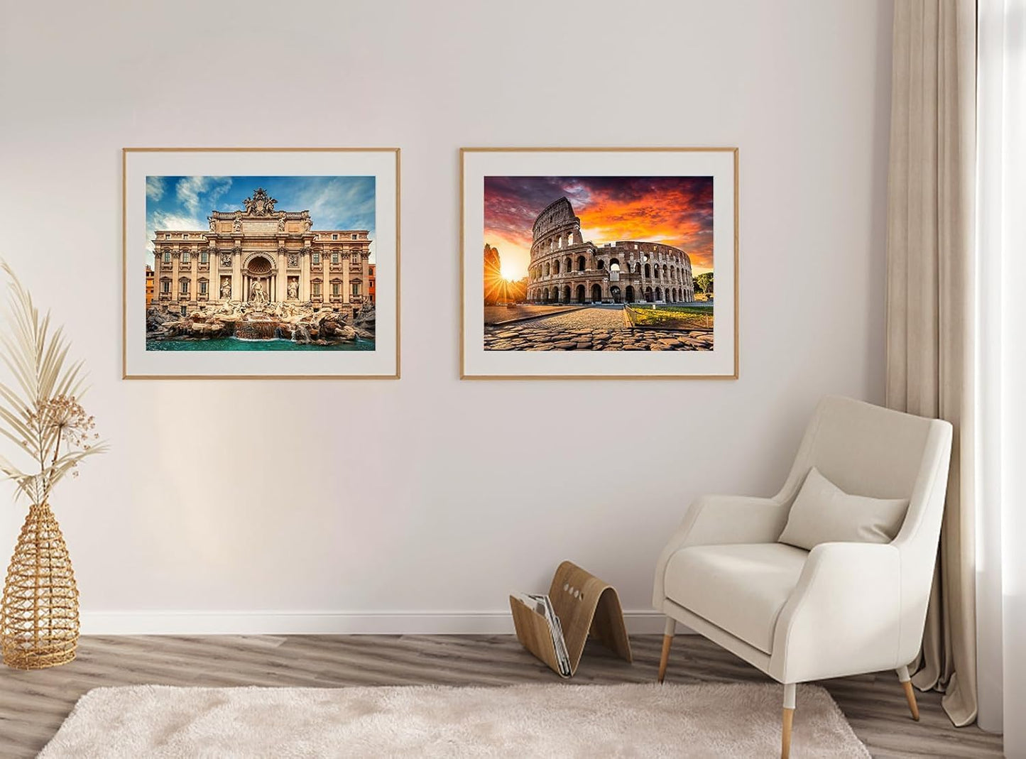Jigsaw Puzzles 2 Pack 1000 Pieces Colosseum & Trevi Fountain Nature Impossible Challenging Puzzles for Home Decor Birthday Gifts Toy for Men Women