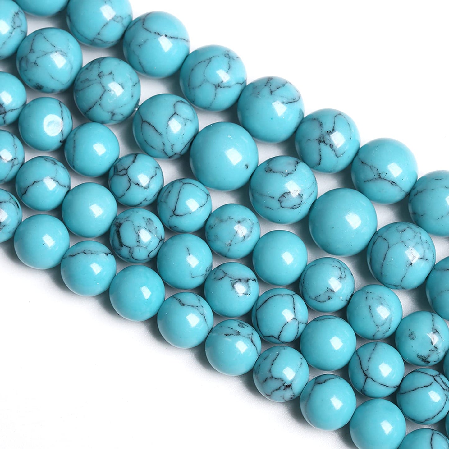 8MM 46PCS Light Blue Turquoise Spacer Loose Beads for Jewelry Making DIY Bracelet Necklace