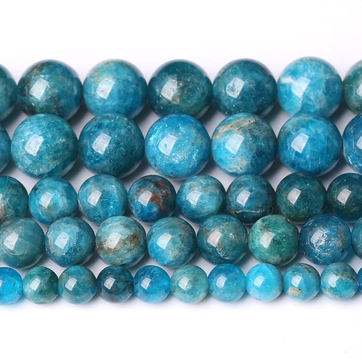 6MM 60PCS Natural Stone Blue Apatite A Grade Loose Beads for Jewelry Making DIY Bracelet