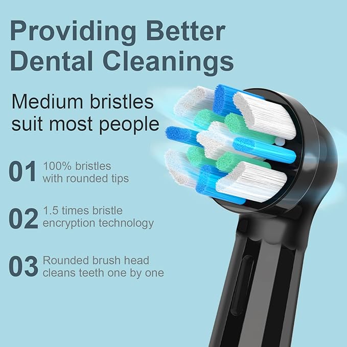 8 Pack IO Replacement Heads Compatible with Oral B IO 2/3/4/5/6/7/8/9/10/Deep Clean Series Electric Toothbrushes, Brush Heads Compatible with Oral B iO (Black/White)
