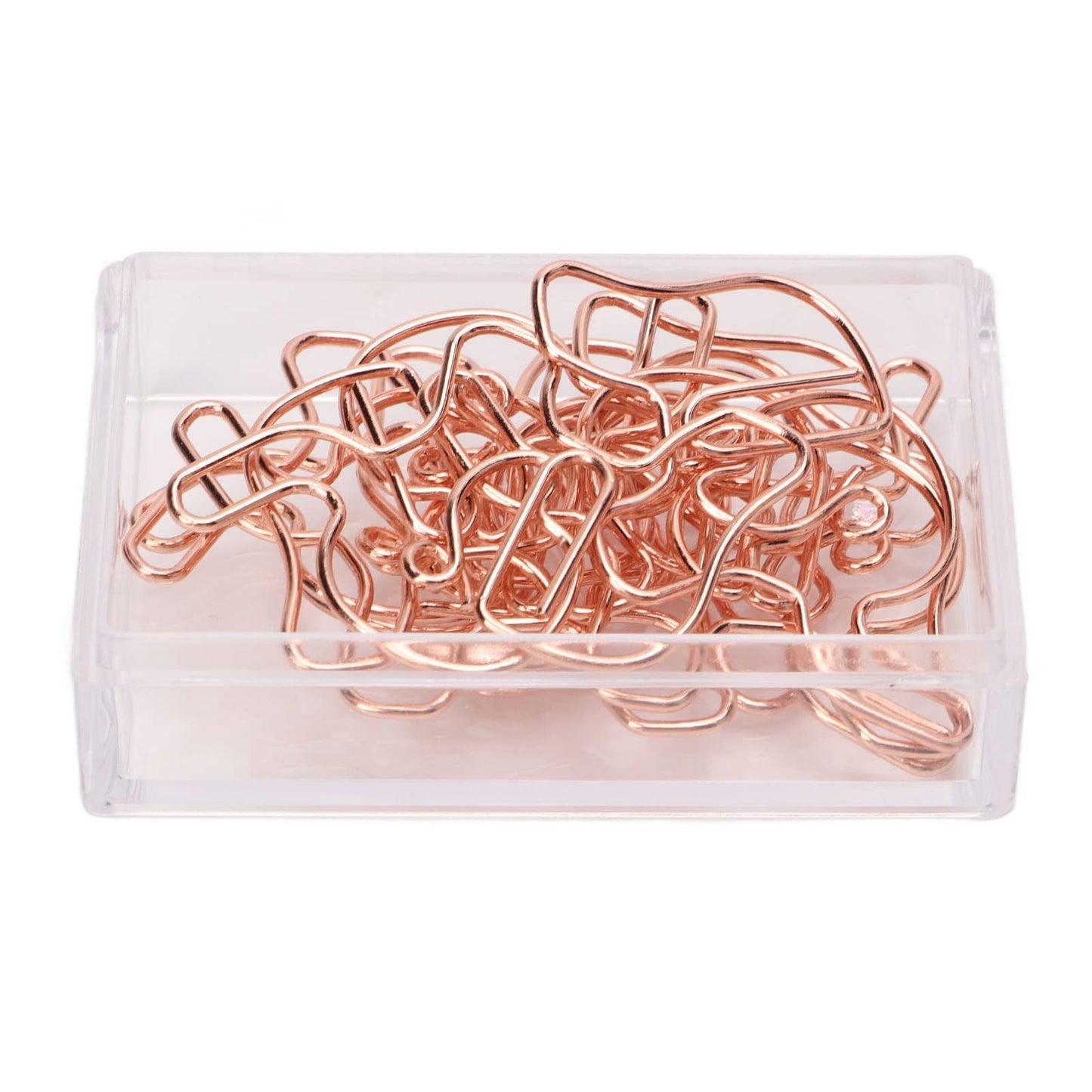 100PCS Rose Gold Cute Paper Clips, Smooth Steel Wire Paperclips Elephant Shaped Paper Clips Decorative Paperclips for Office School Supplies