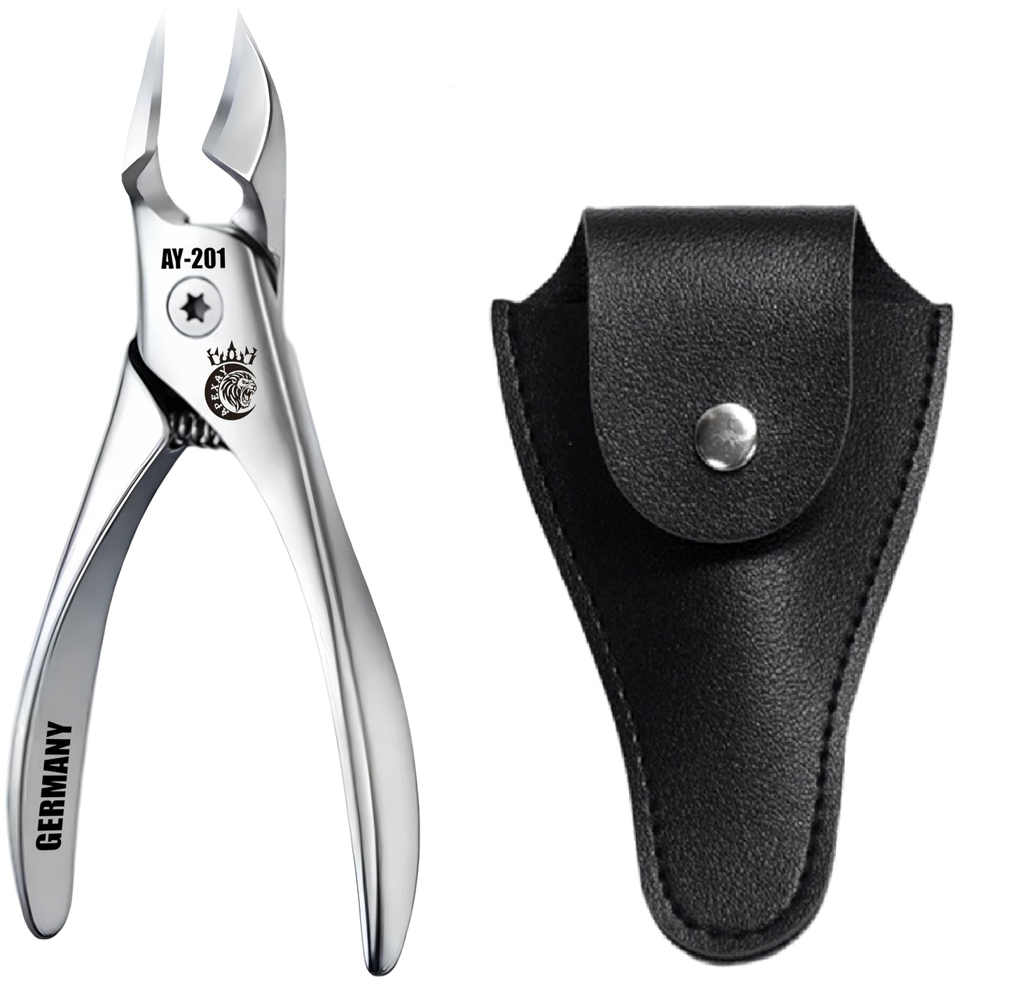 Germany - Apexay Cuticle Nippers -Stainless Steel Cuticle Clippers with Built-in spring Design, Ultra-Sharp Precision Blades for Manicure, Pedicure & Dead Skin Removal (Grey)