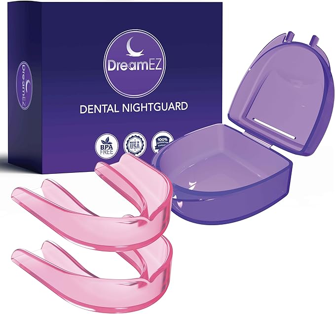 Anti Grinding Mouth Guard for Clenching Teeth at Night, Professional Dental Night Guard for Grinding and Bruxing, Made in The USA (2-Pack) (Pink)