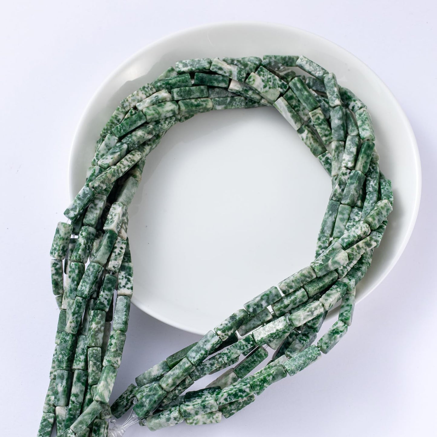 Natural African Jade Rectangle Tube Beads 4x13mm 38cm/str Loose Semi Gemstone Stone Beads for Making Bracelets Necklace Earrings