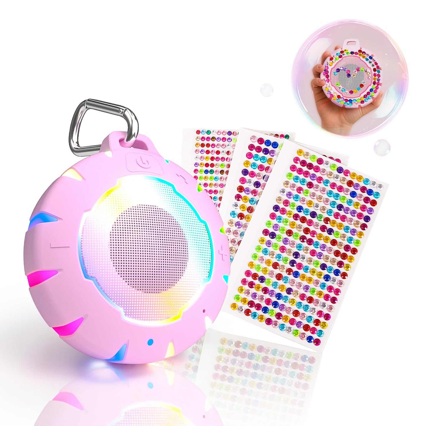 HEYSONG Bluetooth Shower Speaker + DIY Diamond Stickers – Great Gift for Girls