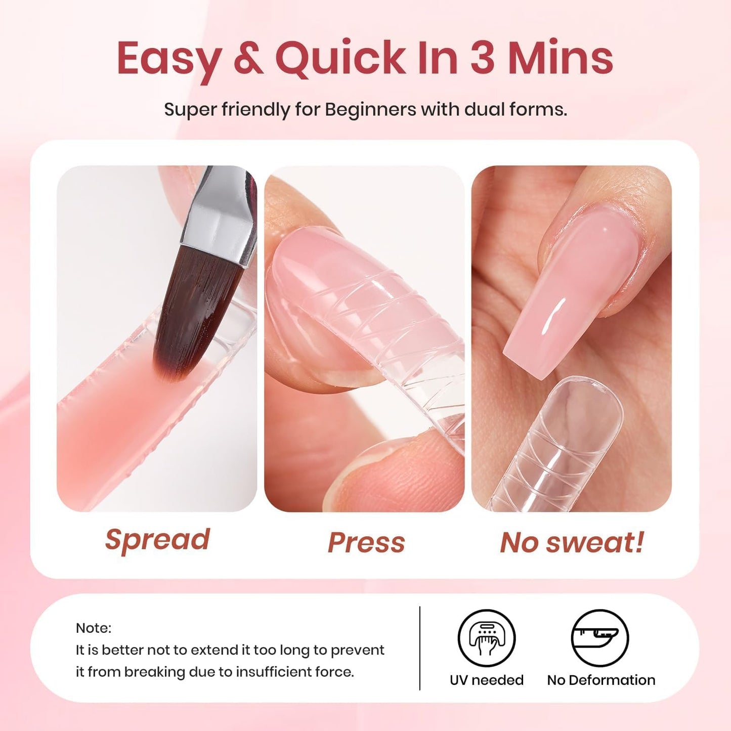 Beetles Poly Nail Gel Kit - 6 Colors Jelly Nude Extension Kit with Slip Solution Builder Nail Enhancement for Beginner & Professional Long Lasting DIY Home Gift for Women, UV & LED Needed