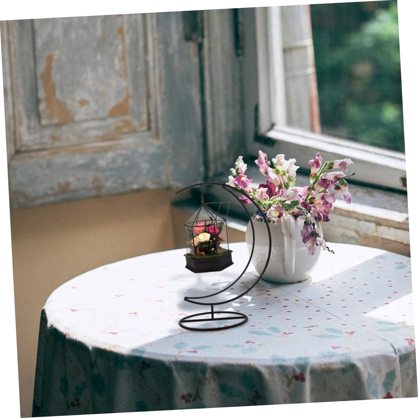 IWOWHERO 4pcs Iron Green Plant Hanging Rack Sturdy Flowerpot Hanger Hydroponic Vase Hanger for