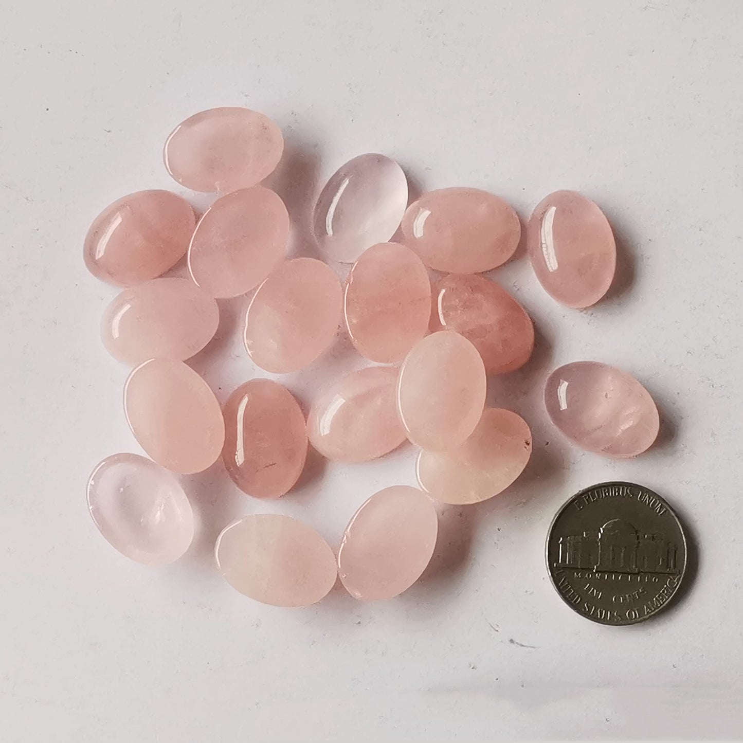 Bacatgem 7 Pcs Rose Quartz Oval Cabochons Flatback Crystal Stone Gemstones Beads for Jewelry Making DIY,18x13mm