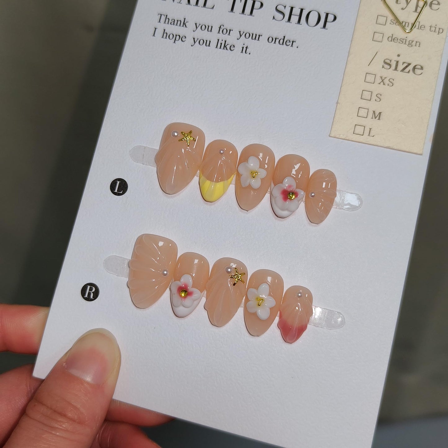 TENPAL Warm Yellow French Tips Press on Nails Short Oval with 3D Floral, Handmade & Reusable, Cute Sheer Soft Sunny Style False Nails for Clean Daily Wear(M)