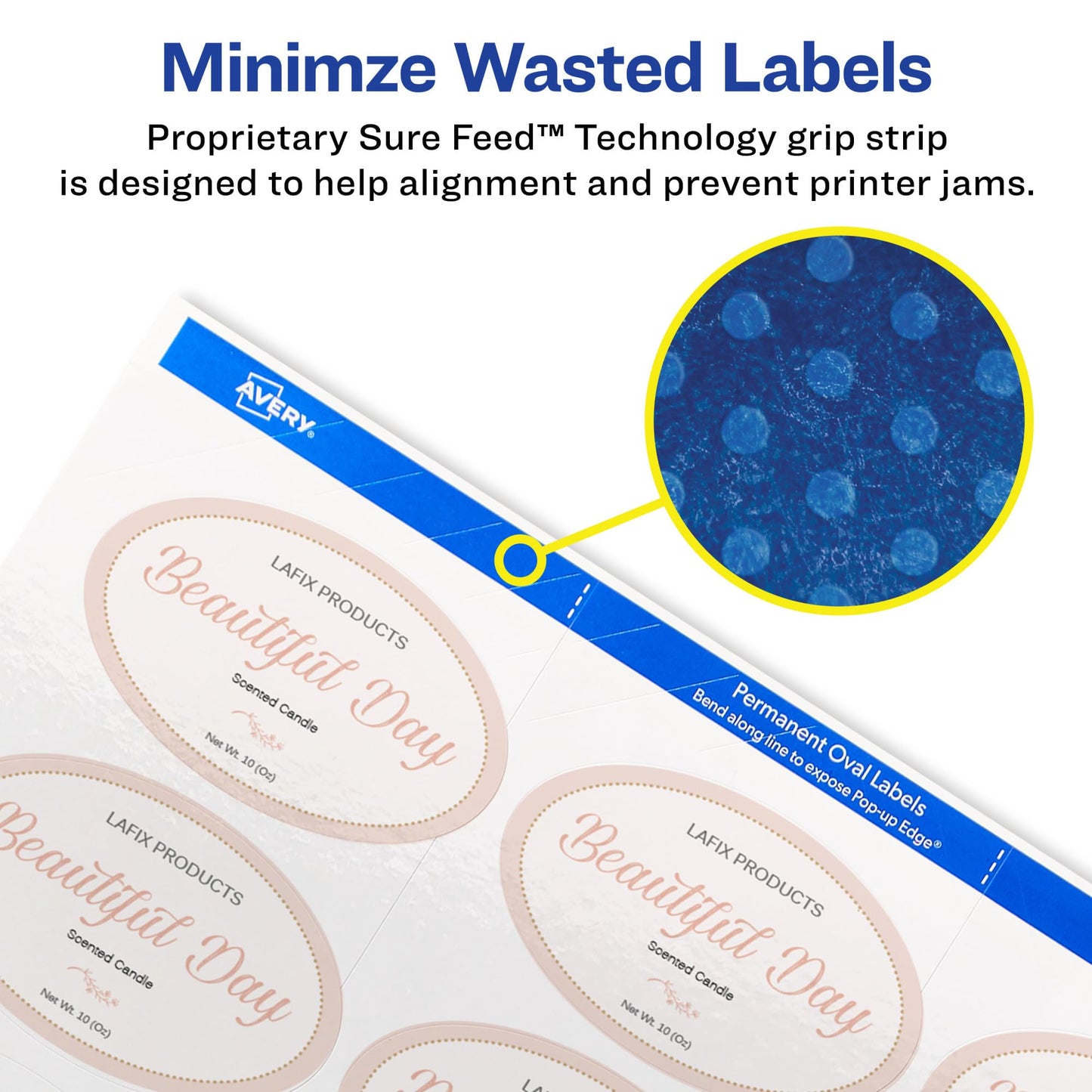 Avery Printable Oval Labels, 2" x 3-1/3", Glossy White, Laser & Inkjet Compatible, 80 Blank Labels Total, Great for Mailing, Branding, Packaging, and More (22820)
