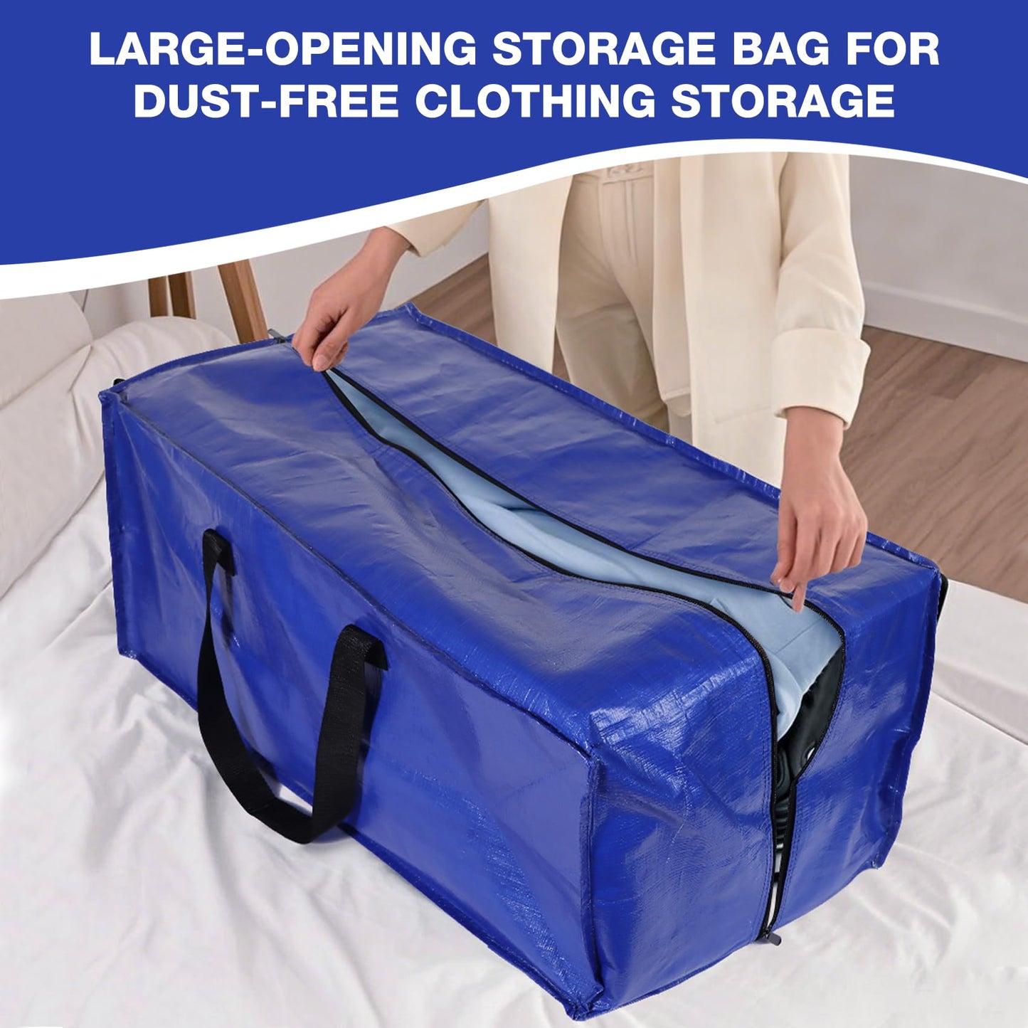 4 Pack Dorm Moving Bags with Backpack Straps Heavy Duty Moving Boxes Supplies Packing Cubes Alternative,Large Storage Totes Travel Space Saver Bags for Room Essentials,Stow Clothes 93 L 25 Gallons