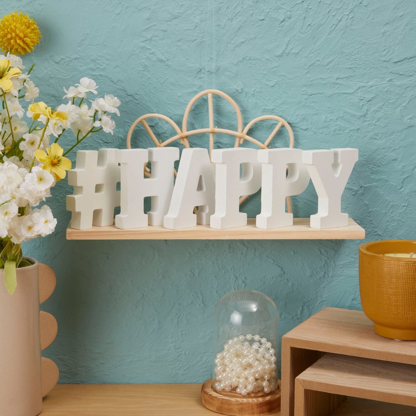 3D Wooden Alphabet Letters Set - Freestanding Room Decor Letters - Wedding & Party Tabletop Decor - Customizable Wooden Craft Set - 54 pcs, 3.13 in H x 0.6 in Thick, White, Engineered Wood