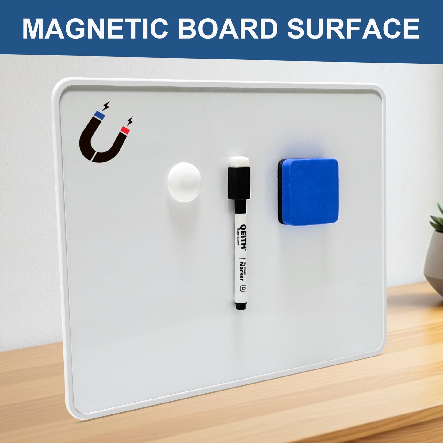 Magnetic Dry Erase Boards, 6 Pack 9 x 12 Inch Double Sided Portable Personal Small Whiteboards, Include 6 Markers, 6 Erasers, 12 Magnets for Kids, Students, Teachers Classroom School Supplies