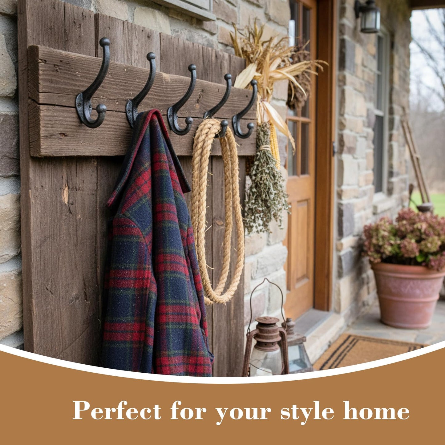 Frienda 20 Pack Rustic Cast Iron Coat Hooks Wall Mounted, Heavy Duty Double Robe Hooks with Screws and Anchors, Farmhouse Vintage Wall Hook for Coats, Hats, Towels, Bags, Keys, Entryway, Bathroom