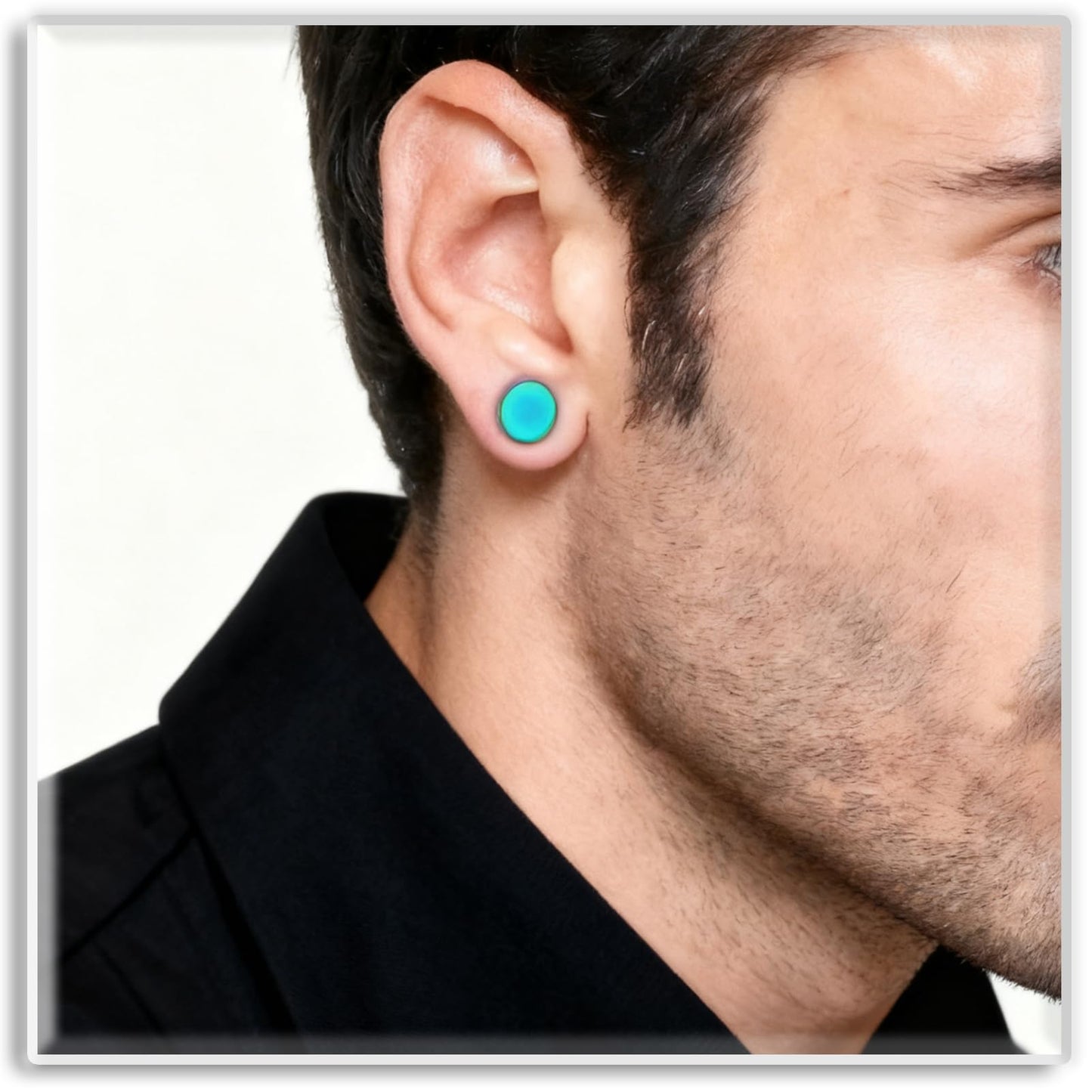 Xusamss Punk Body Piercing Titanium Steel Round Barbell Stud Earrings
