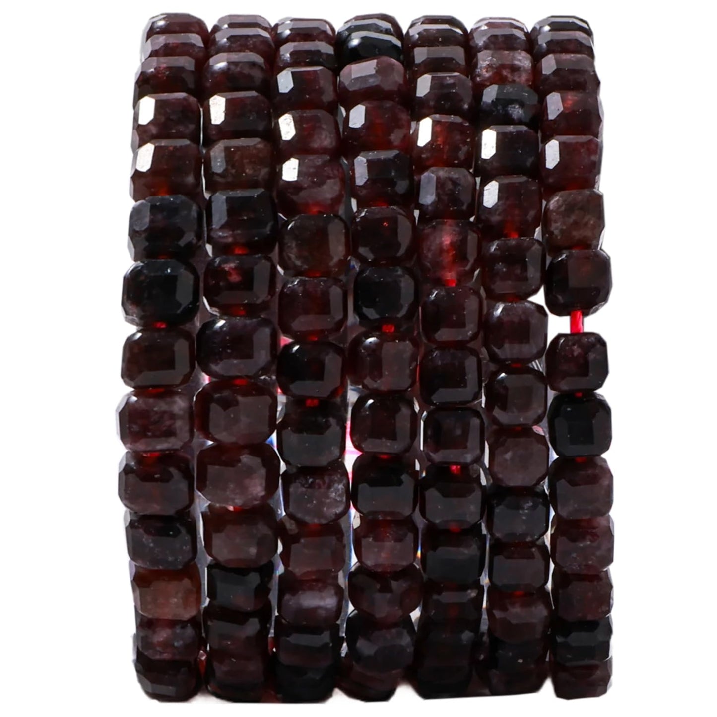 Natural Faceted Garnet Cube Stone Beads 5-5.5mm 60pcs/str Loose Square Semi Gemstone Stone Beads for Making Bracelets Necklace Earrings