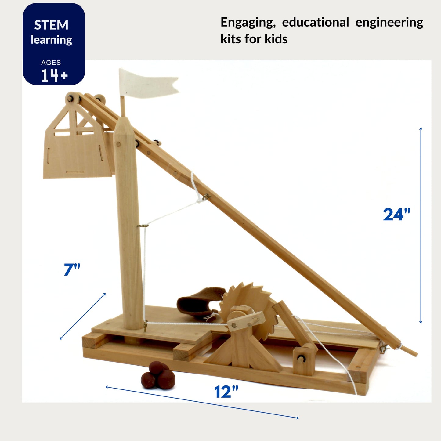 PATHFINDERS Leonardo da Vinci Trebuchet STEM Kit – Build Your Own Medieval Siege Engine – Educational Wooden Model for Teens & Adults, DIY Engineering Project, Science Experiment Gift