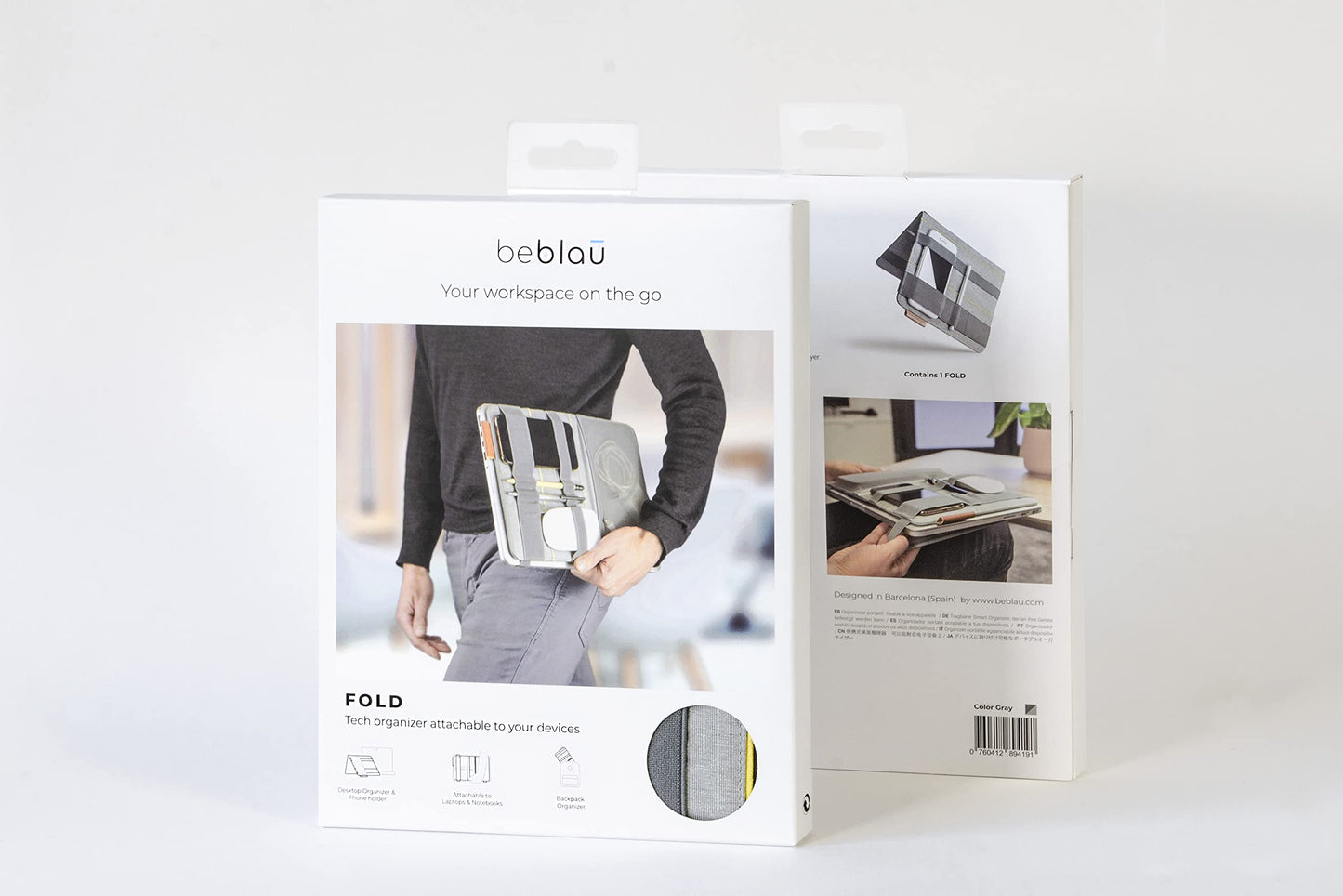 Beblau FOLD Portable Electronic Organizer – Attachable Device & Desktop Accessory | Office & Home Organizer | Fits 13"-15" Laptops & A4 Notebooks | Backpack Insert | Personal organizer