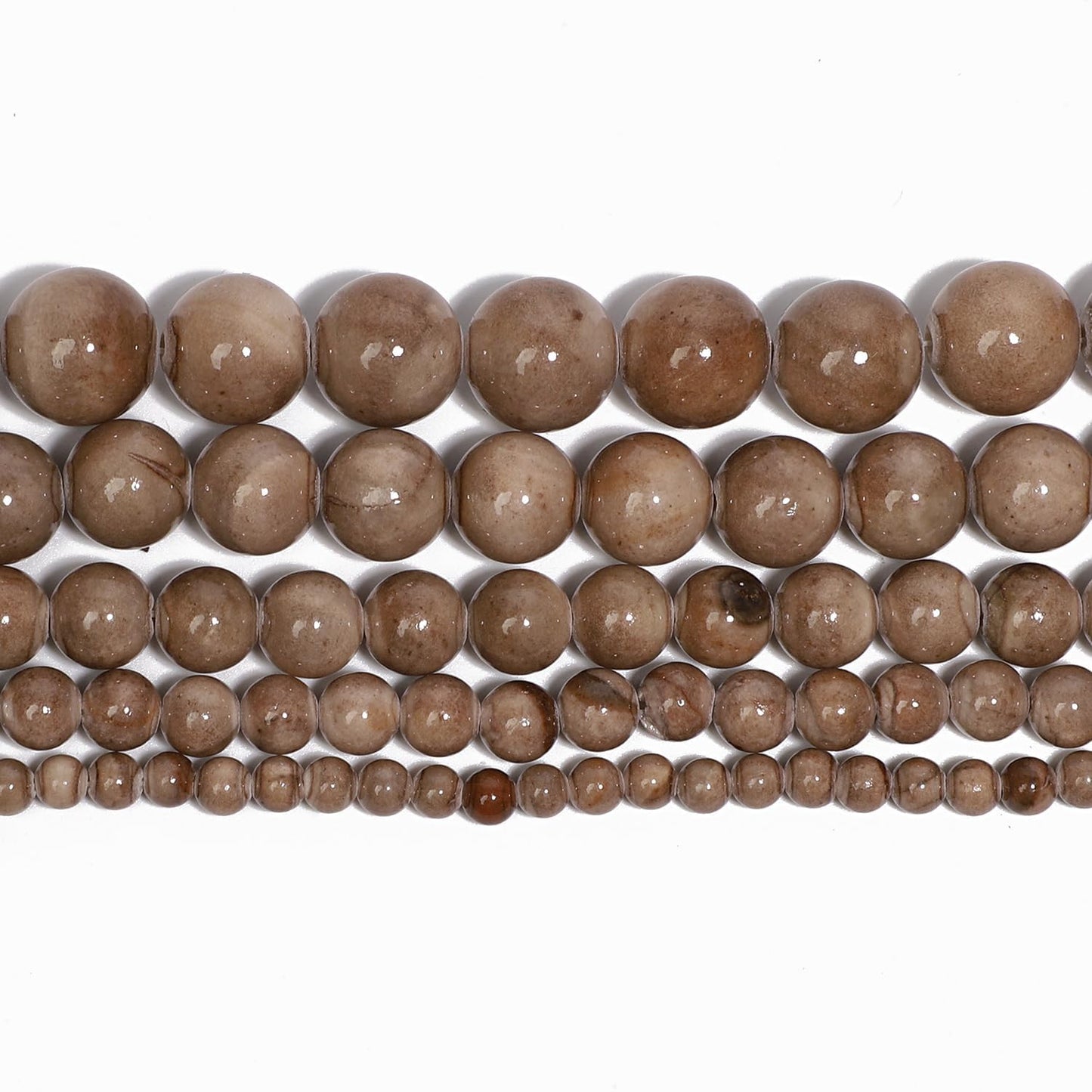 Yochus 60pcs 6mm Coffee Persian Jade Energy Healing Round Bulk Gemstone Beads for Jewelry Making Bracelet Necklace Earring DIY
