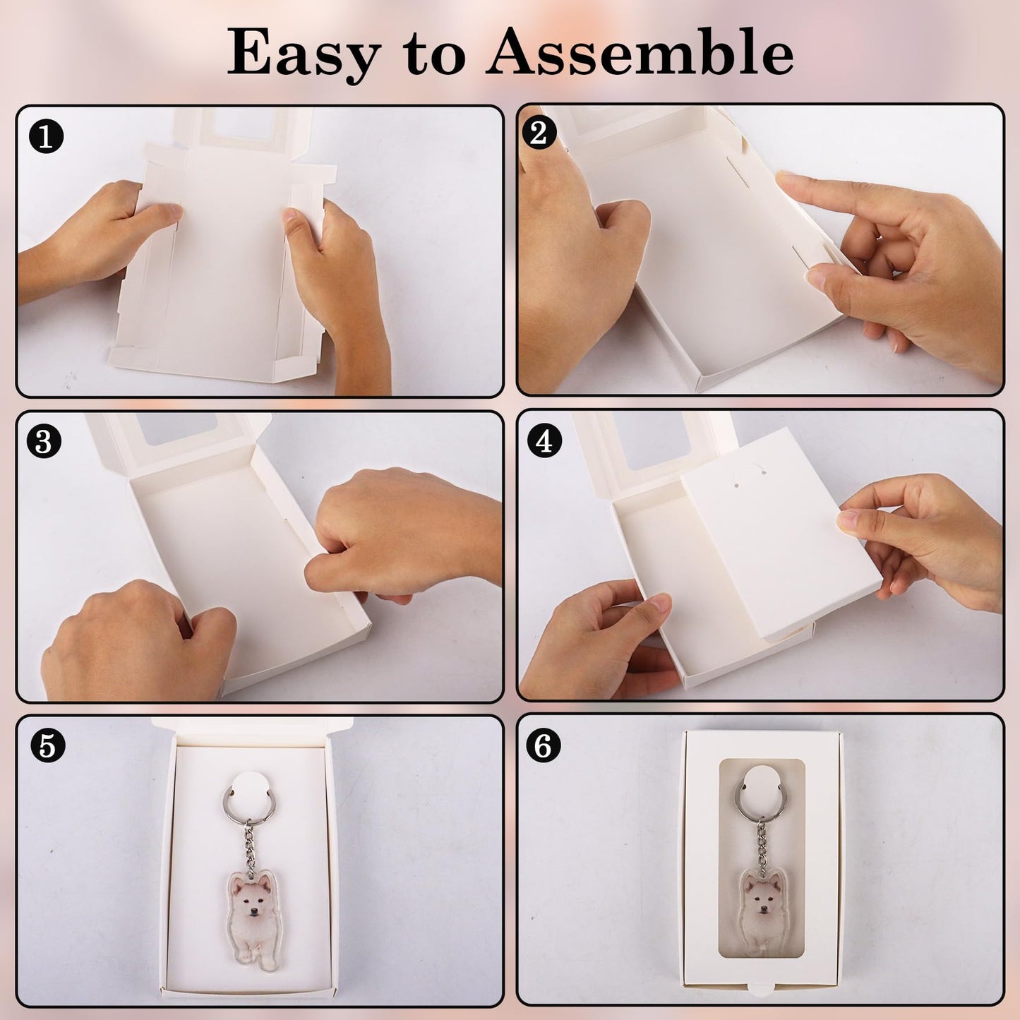 Klmnop 40 Pcs Sublimation Keychain Packaging Box, 5.4" x 3.4" x 0.7" Paper Necklace Packaging Box Bulk with Clear Window Display Card, Jewelry Gift Boxes for Necklace Bracelet Earring Keychain(White)