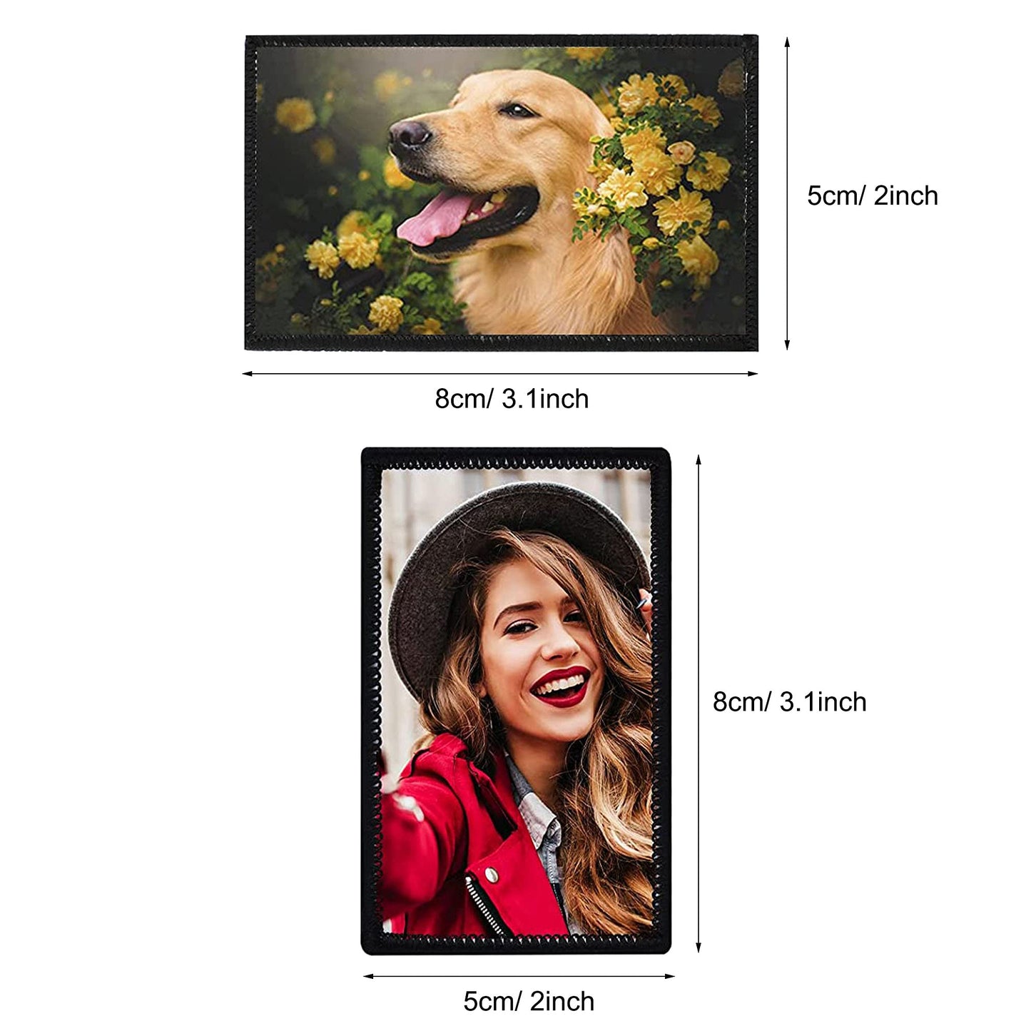 Woohome 30 PCS Rectangle Sublimation Blanks Iron-on Blank Patch Appliques Sticker for Hats Clothes Backpack Carpet Decorative Patches