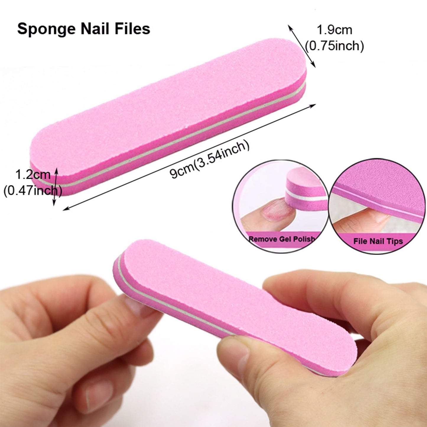 DONGYUNAI 20 Sets Disposable Manicure Kit, Portable Basics 5 Pieces Nail Kit, Mini Buffer Block Nail File, Handle Grip Brush, Wood Stick Press On Nail Tool Kit for Acrylic and Natural Nails