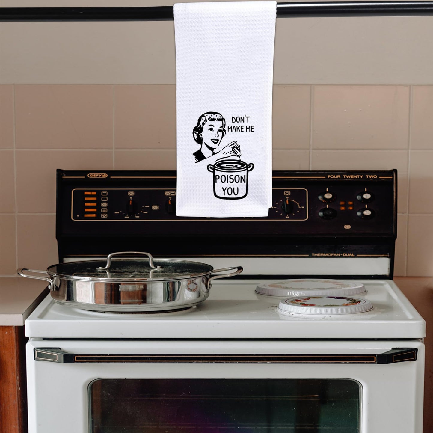 POFULL Hostess Chef Gift Cooking Gift Housewarming Towel Don't Make me Poison You Kitchen Towel (Poison You Towel)
