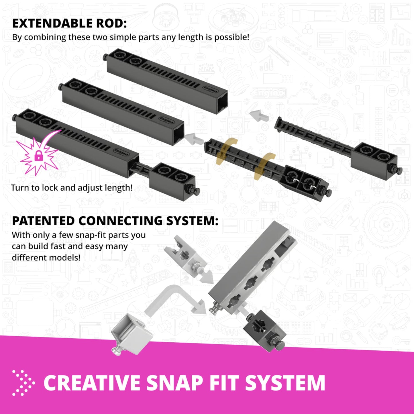 Engino STEM for Girls, 25 Multimodel Set, Building Toys for Kids 6+, Engineering Kit, Gifts for Boys & Girls, Learning & Education Set, STEM Projects
