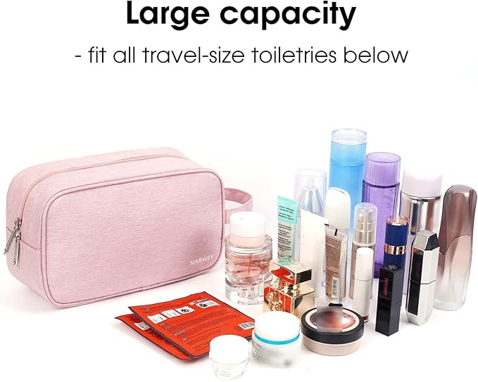 Narwey Travel Toiletry Bag for Women Traveling Dopp Kit Men Travel Bag for Toiletries Cosmetic Bag Makeup Bag Medicine Bag for Traveling