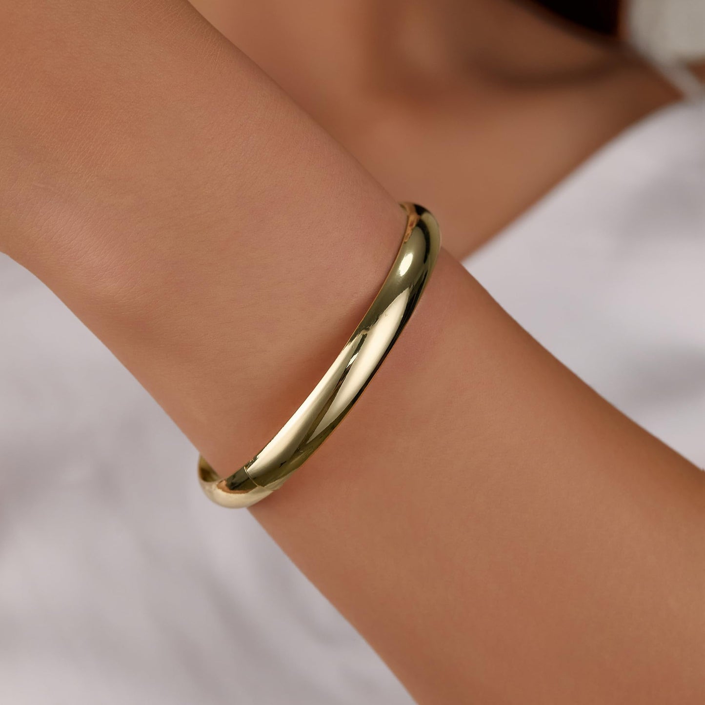 SHINYTE CATALINE 14K Plated Gold Adjustable Cuff Bracelet for Women,Dainty Stackable Gold Bangle Mothers Day Gift for Girlfriend,Wife,Lover,Mom