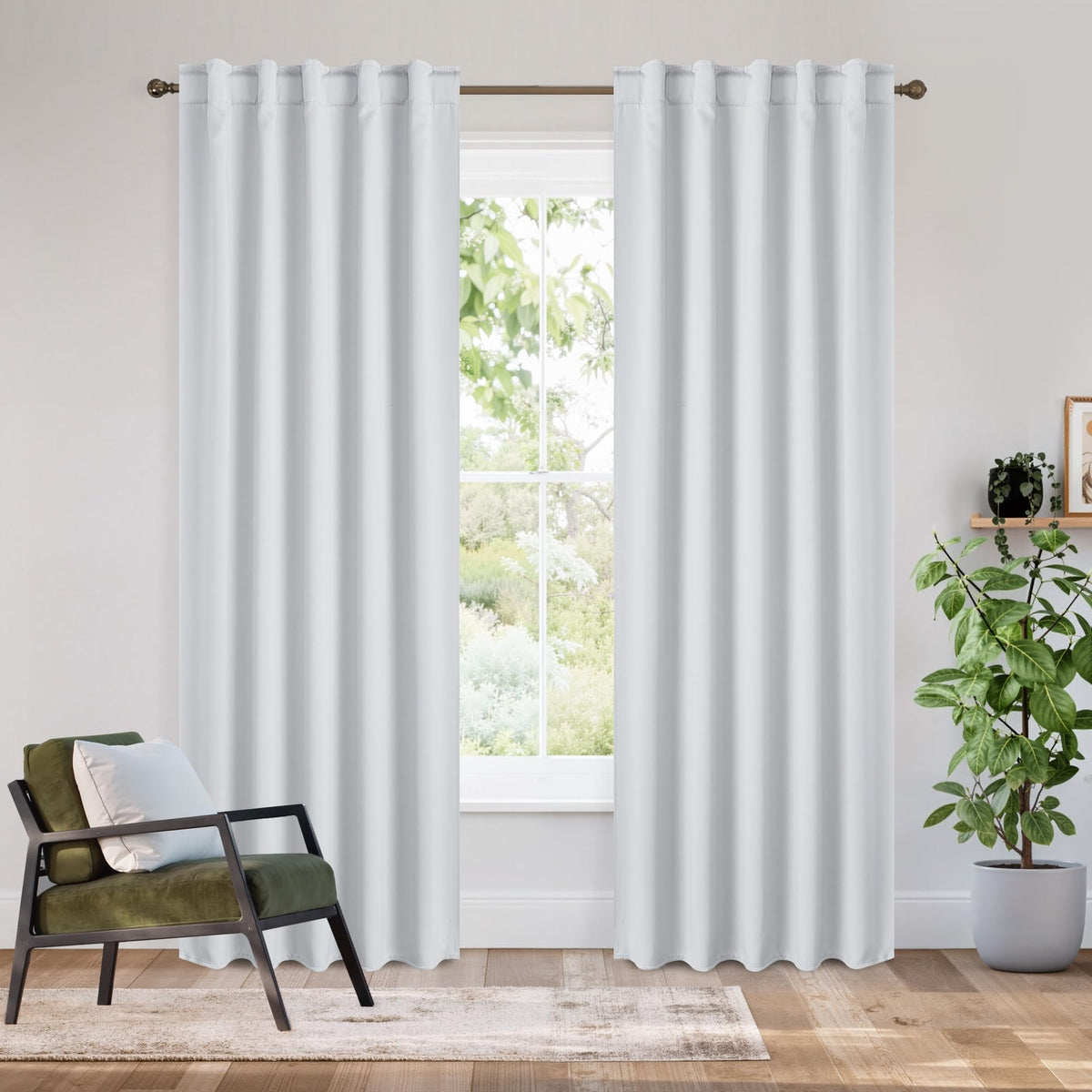 100% Blackout Curtains 80 inches Long for Bedroom (2 Count)