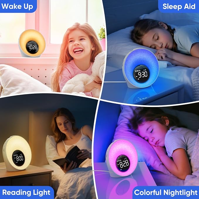 AFEXOA Sunrise Alarm Clock with Wake Up Light & White Noise Machine
