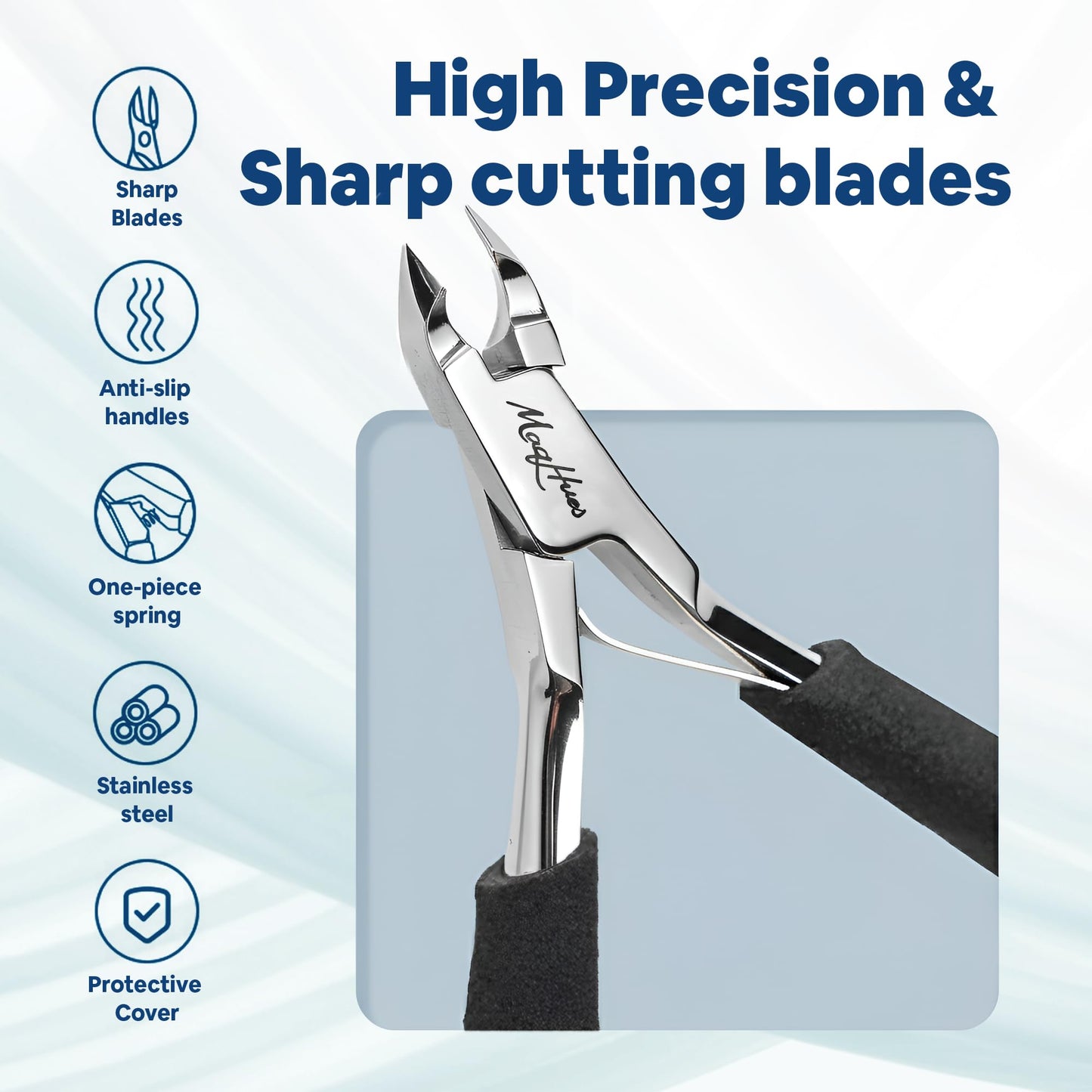 Professional Cuticle Nippers/Cuticle Trimmers 2 Pack, Sharp Precise 4mm Half Jaws, Non-Slip Comfort Grips, In Travel Leather Case, Cuticle Cutter/Cuticle Clippers Stainless Steel for Manicure Pedicure