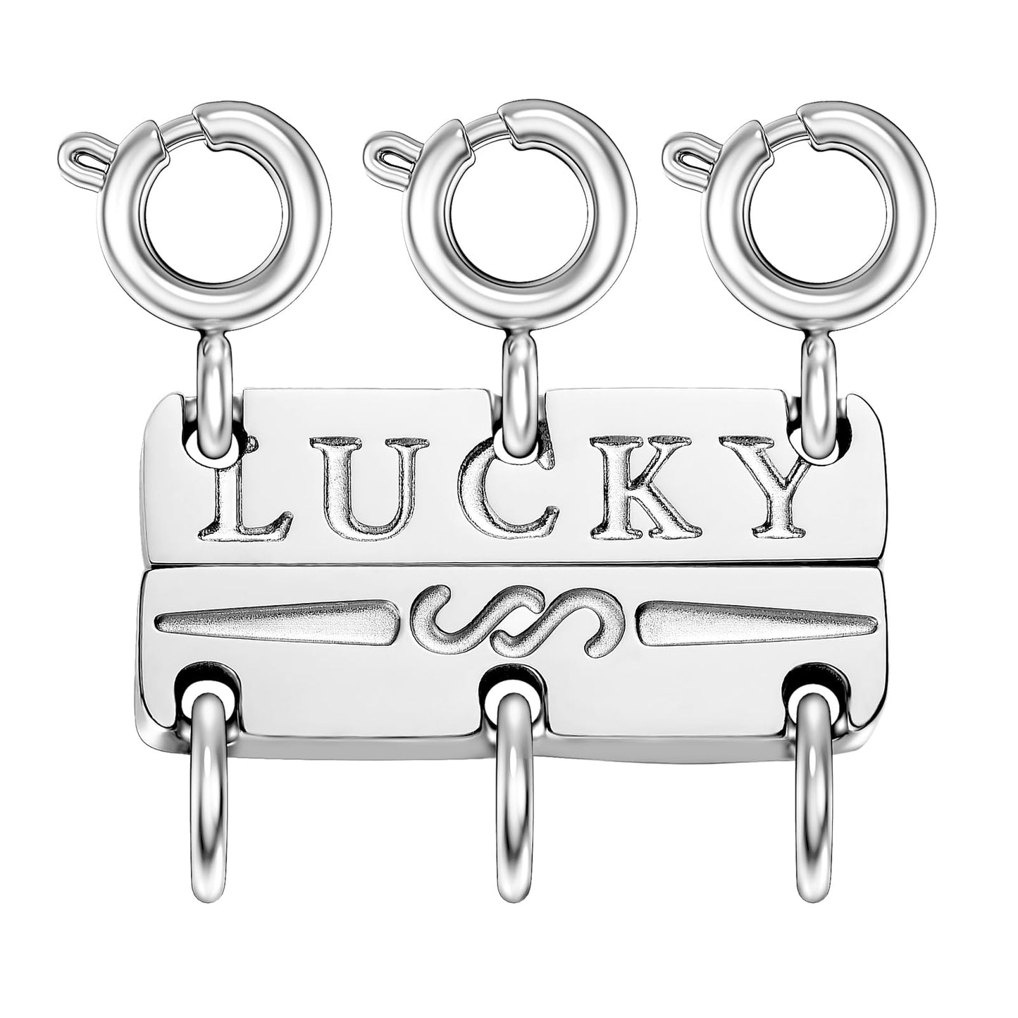 Dailyacc Lucky Necklace Layering Clasp 18K Gold and Silver Strong Multiple Necklace Clasps for Layered Look Separator
