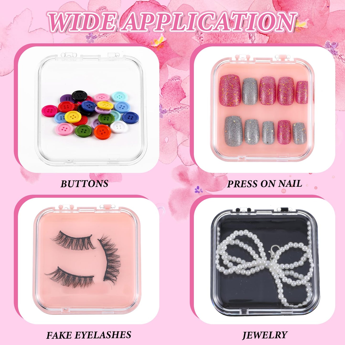 32 Pcs Press on Nail Boxes with 60pcs Double Sided Adhesive Tape, 4 Colors Press on Nail Packaging Boxes, Acrylic Press on Nail Storage Box, Nail Display Box, For Nail Business, Nail Art, Nail Salon