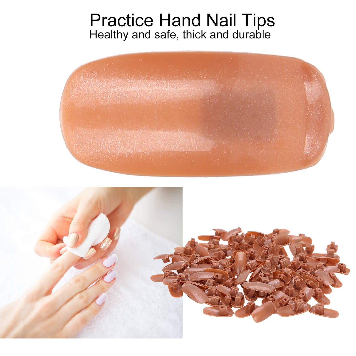 300pcs Practice Nail Tips with Strong ABS Material for Nail Art DIY, Salon Practice, and Training Practice Hand Acrylic Nails Tips