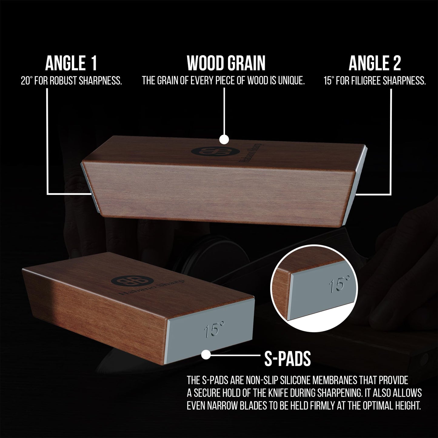 Habano Sharp Rolling Knife Sharpener Kit - Diamond Sharpening Tool for Steel of Any Hardness, Knife Sharpener Stone with 15 & 20 Degree Magnetic Angle Support for Kitchen Knives, Easy to Use(Brown)
