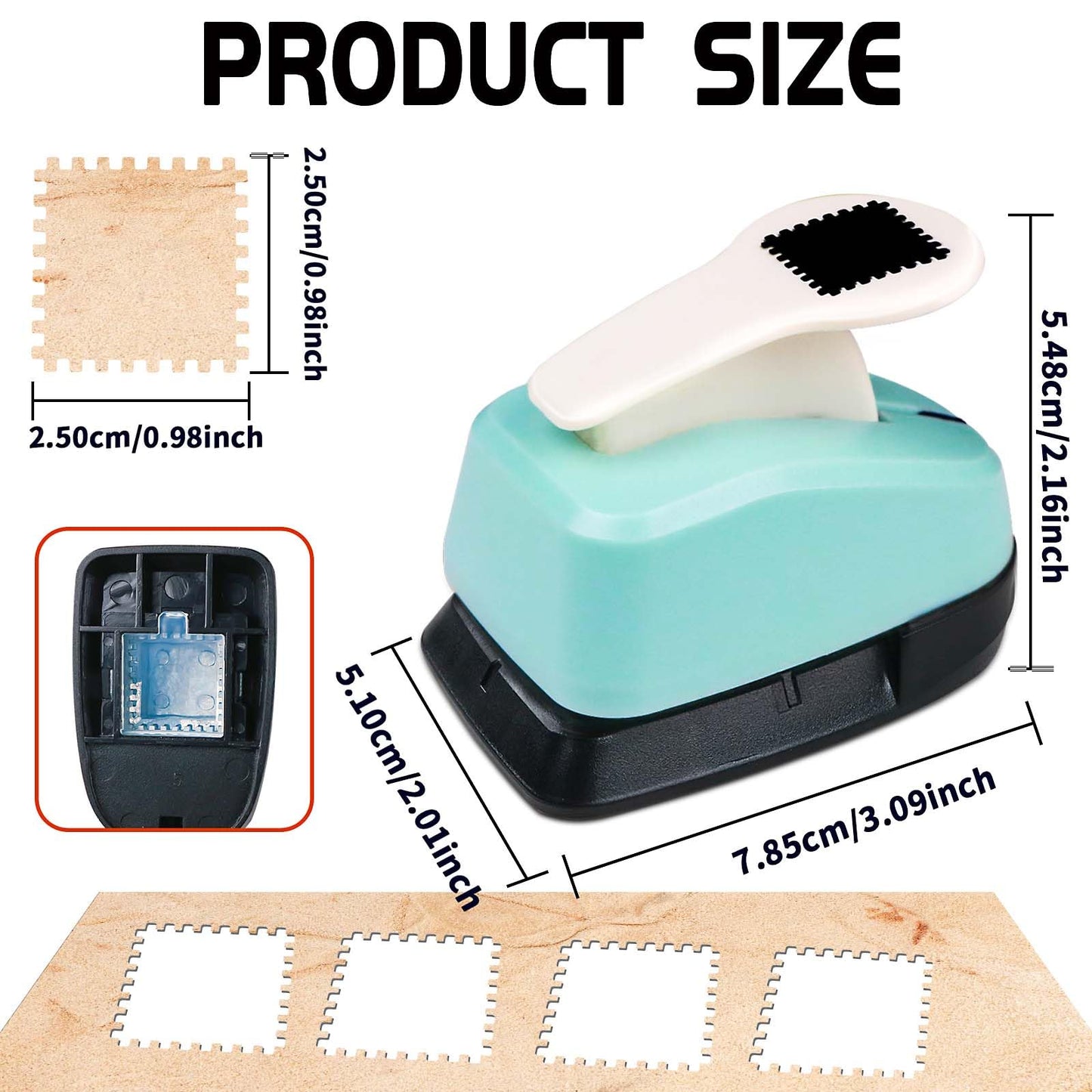 Postage Stamps Puncher, 1 Inch Stamps Shaped Paper Punch for Crafting, Craft Postage Stamp Cutter Hole Puncher for Scrapbooking Journaling Card Making