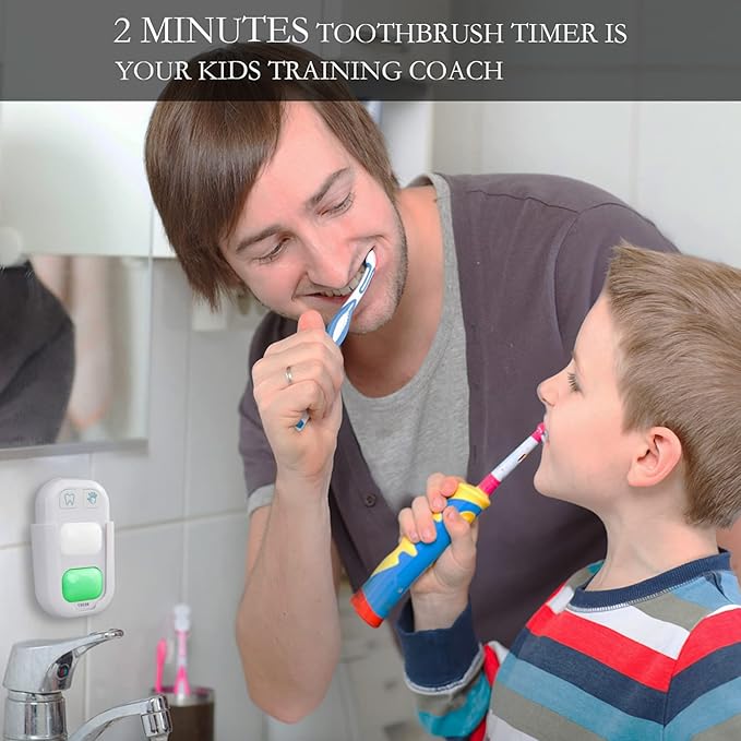 Kids Timer With Color Indicator Light - 2 Minutes Teeth Brush and 20 Seconds Hand Washing Timer - Stick-On Bathroom Training Coach for Children