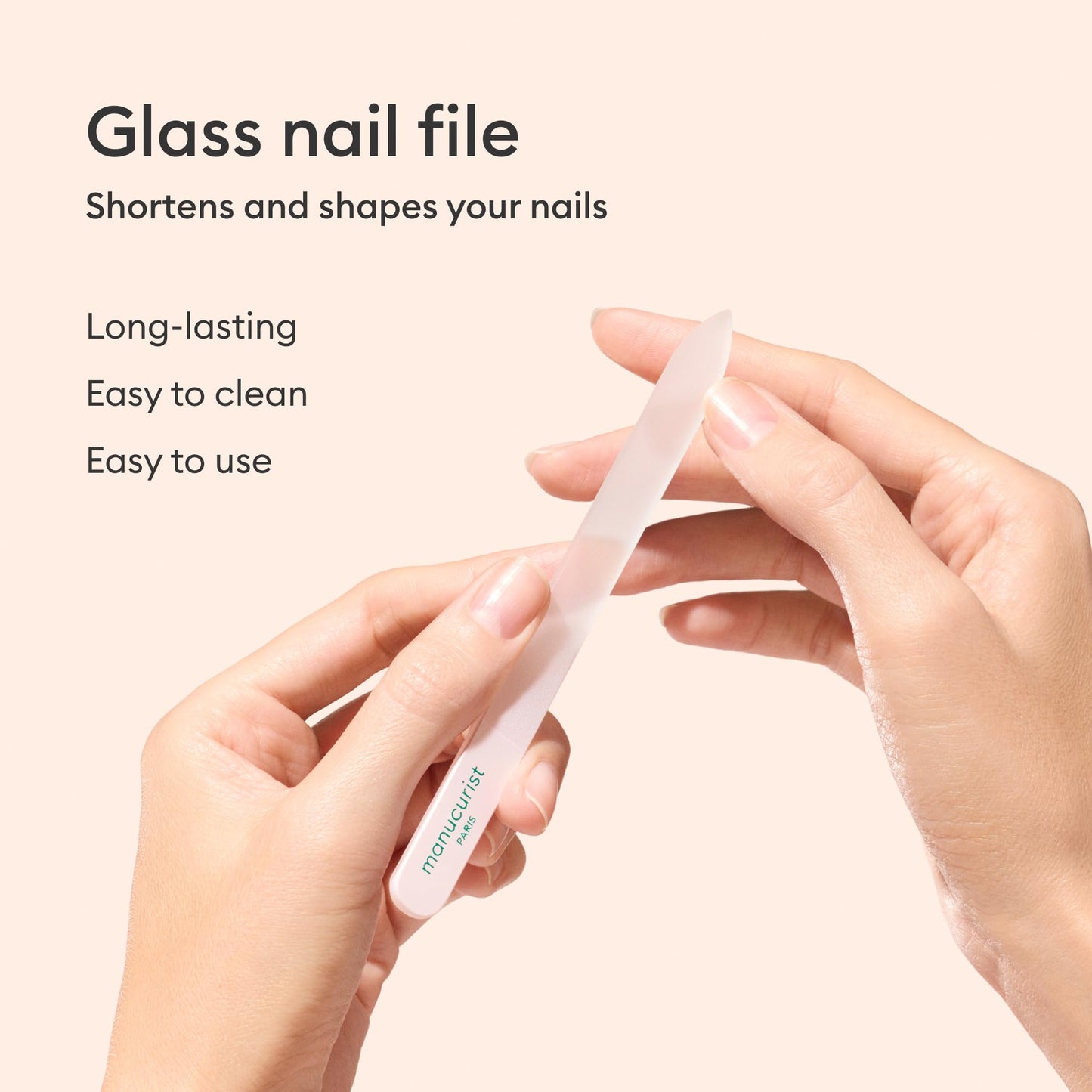 Manucurist Glass Nail Accessory Trio – Exclusive Tube Set with a Glass Nail File, Buffer, and Cuticle Pusher – Nail Care Accessories - Manicure Tools Set - Nail Tools - Gifts for Women