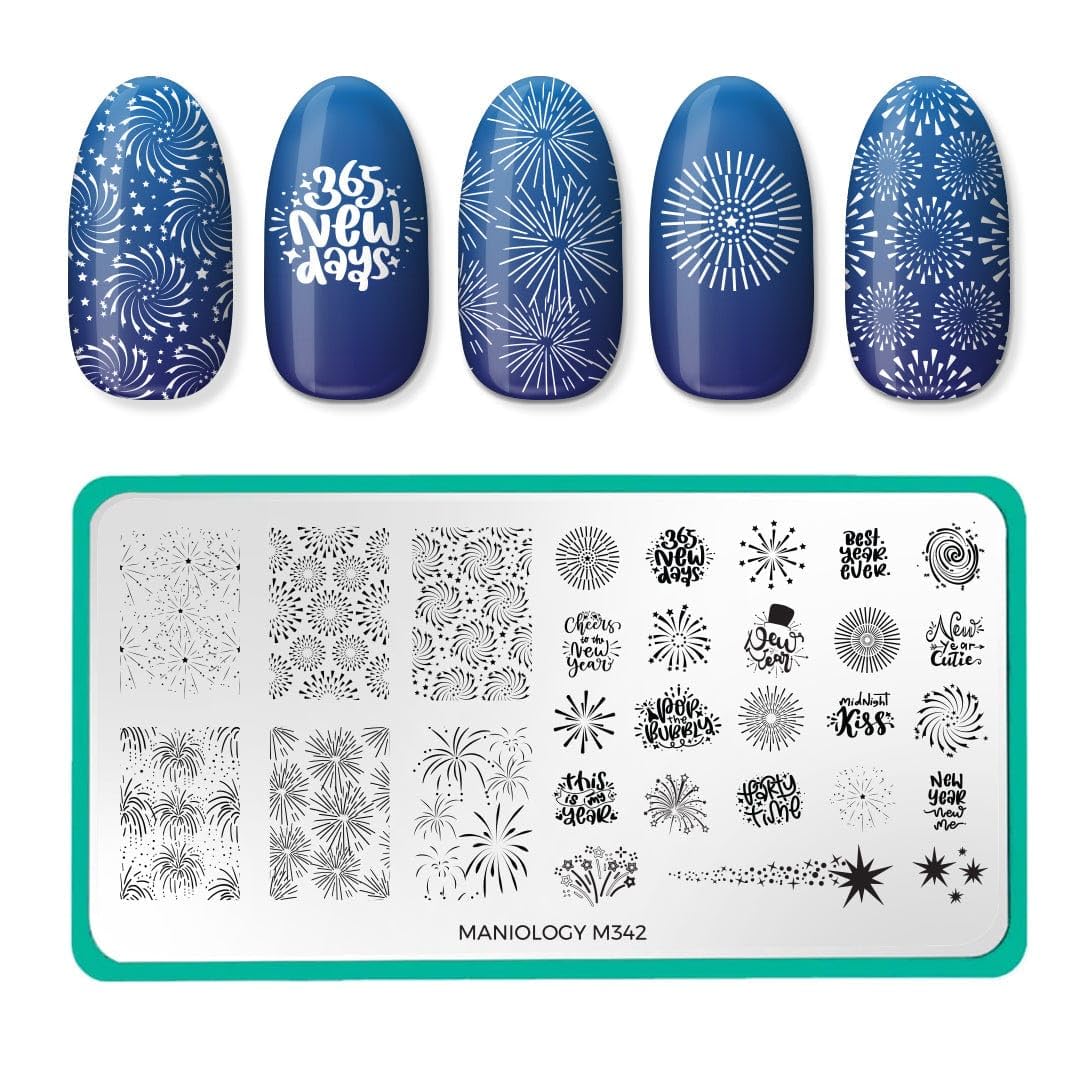 Maniology Holiday Cheer Nail Stamping Plate Set | 3-Piece Christmas-Themed Manicures, Winter-Inspired Nail Designs – Reusable, Rectangular Stainless Steel Nail Art Templates for DIY Manicures