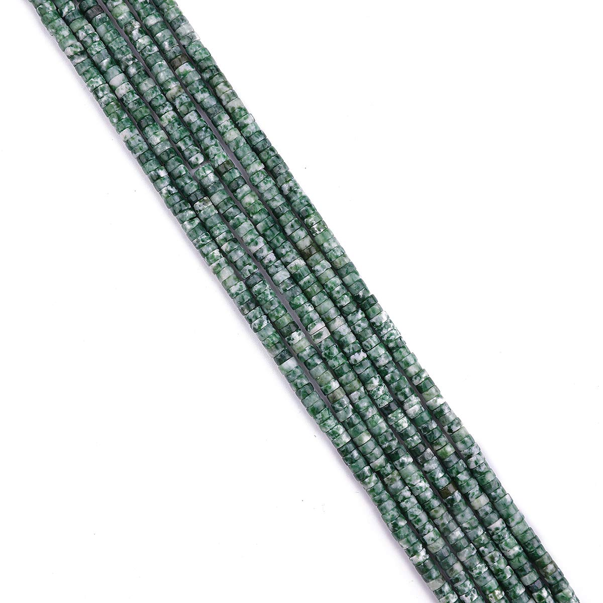 BEADIA Natural African Jade Spacer Beads Caps Loose Semi Gemstone for Beading Jewelry Making 4mmx2mm 38cm