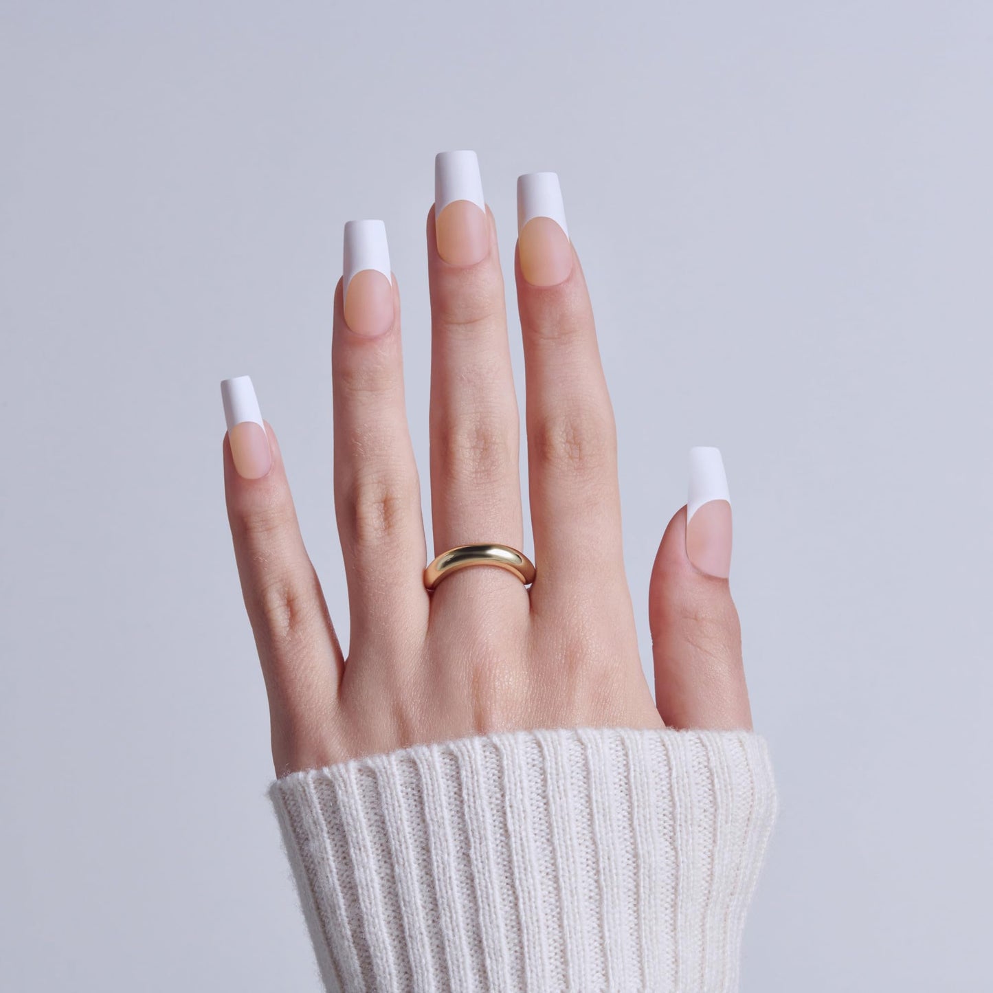 Kiss Core, Press On Nails, Nail glue included, 'Every Minute', White, Long Size, Square Shape, Includes 32 Nails, 2g Glue, 1 Manicure Stick, 1 Mini File