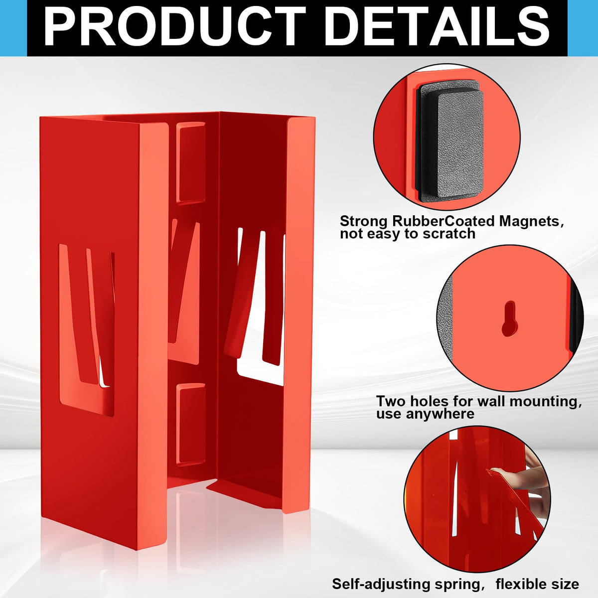 2 Pcs Magnetic Gloves Dispenser Holders Wall Mount Boxes of Gloves Commercial Quality Towels Wipes Paper Tissue Box Holder Kitchen Fridge Office Workshops Garage Tool Hospital