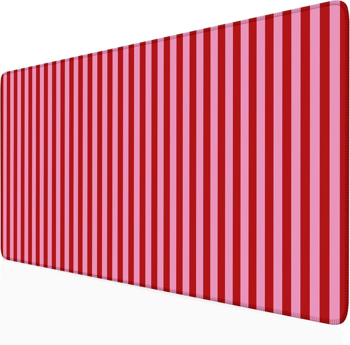 ohisxiacy Pink Red Striped Desk Mat Cute Pastel XXL Large Gaming Mouse Pad Desk Pad Kawaii Aesthetic Cozy Keyboard Laptop Computer Mat Home Office Decor for Women